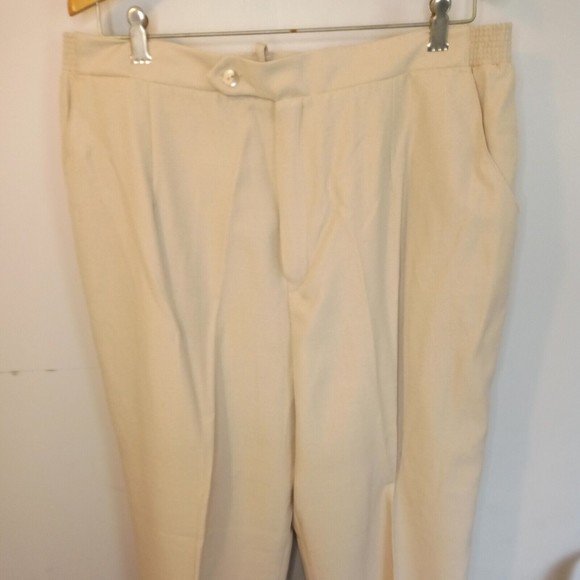 Vintage‎ Woman's Beige Pants Size 24W Elastic and Button - Picture 1 of 12
